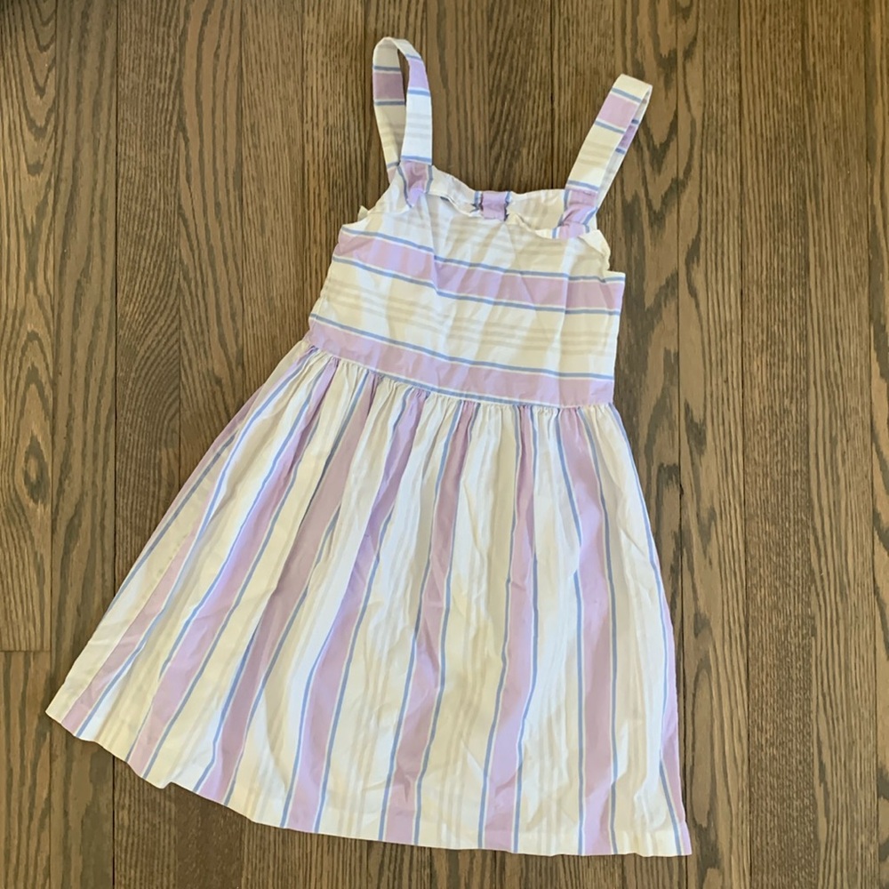 Janie and Jack Striped Summer Dress Blue Purple White Adjustable Straps